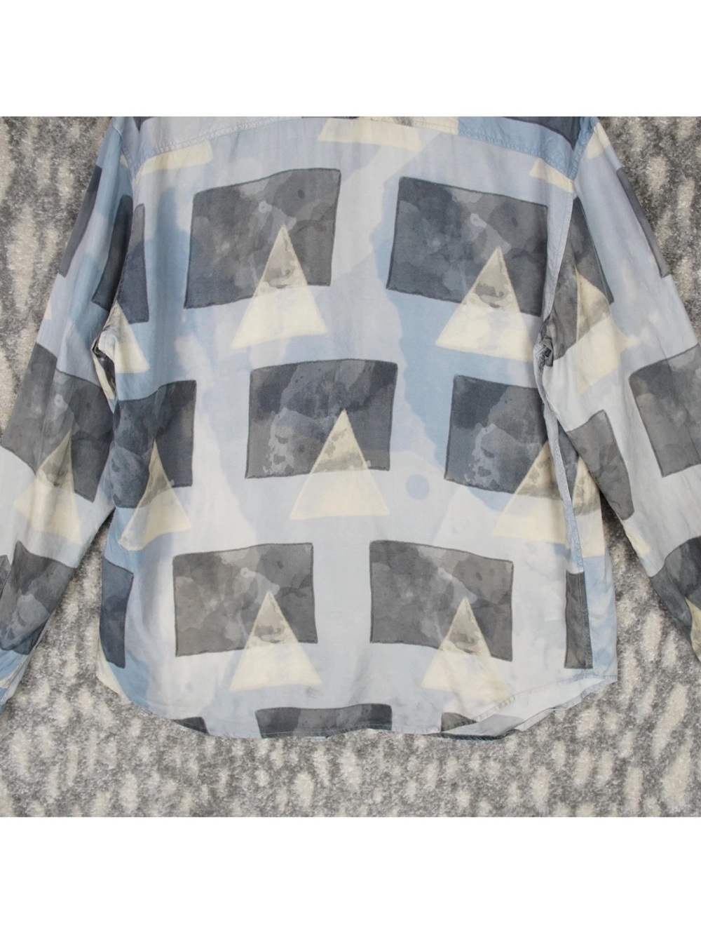 GIORGIO ARMANI Black Label Cupro Shirt Mens 16.5 42 Runway SS20 Geometric $1295 - Picture 9 of 16